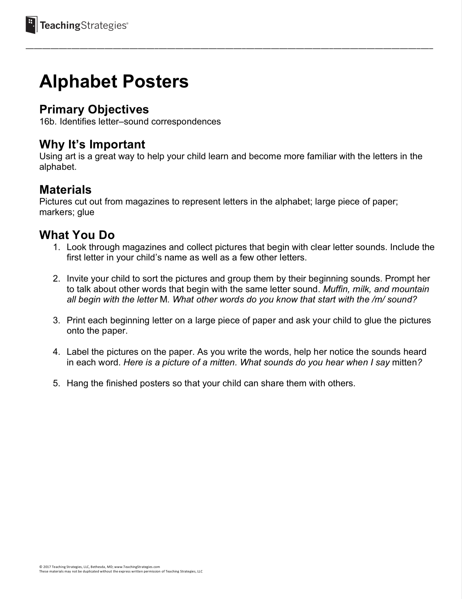 Alphabet Posters Preschool Resources