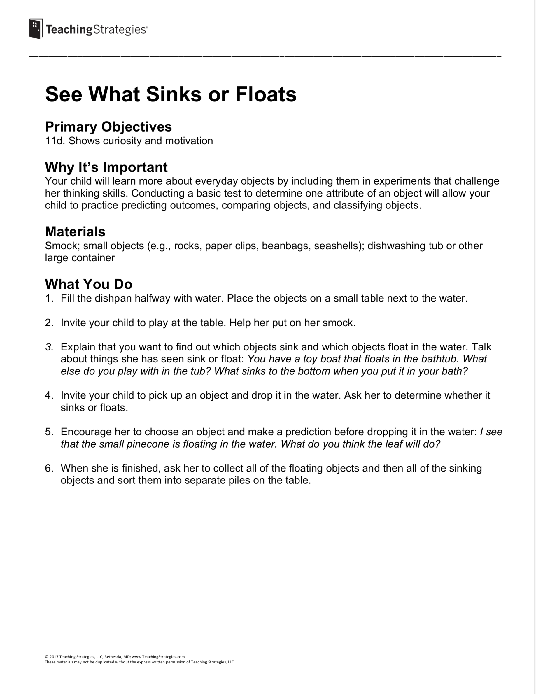 See What Sinks or Floats